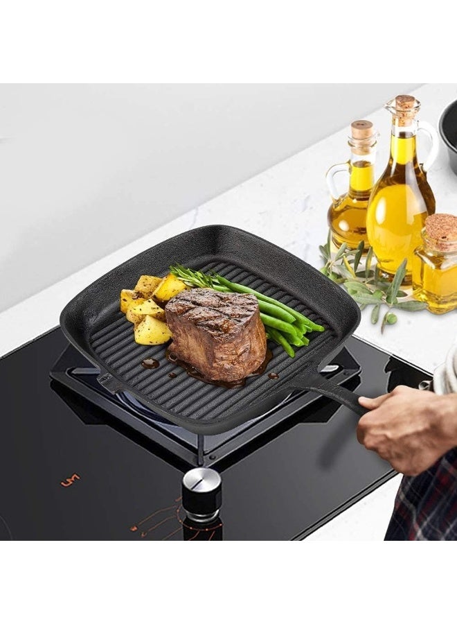 Cast Iron Square Skillet 22.5cm – Perfect for Grilling Steaks, Fish, and Meals – Heavy-Duty Induction Cookware for Kitchen and Restaurant Use - Image 2